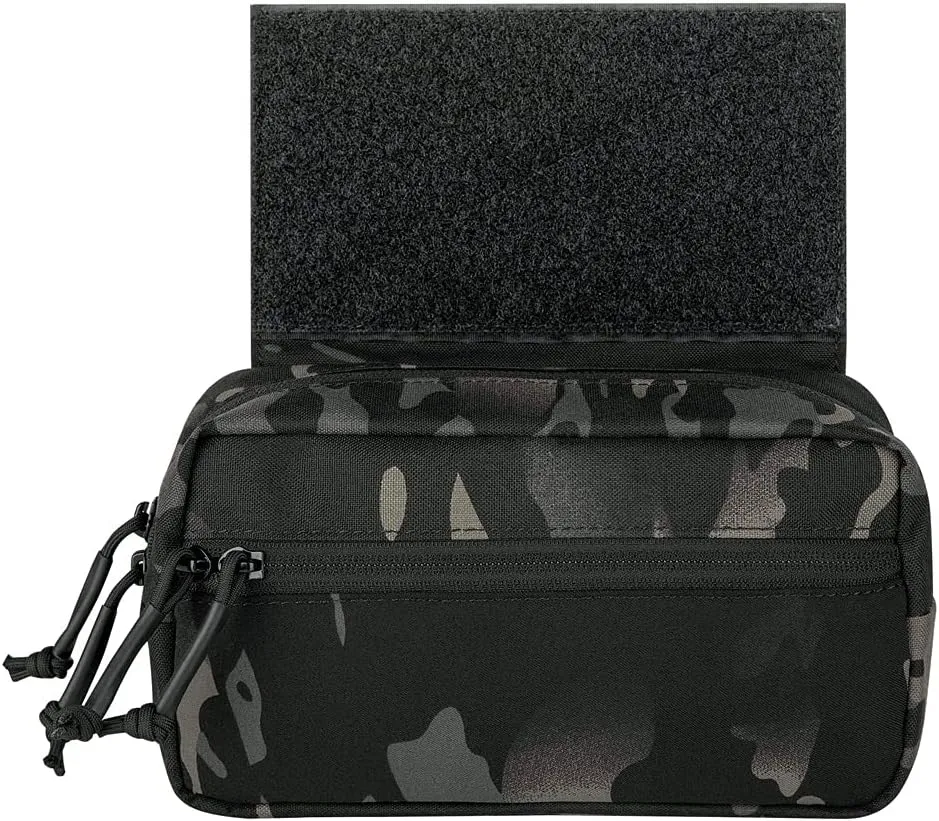 KRYDEX Tactical Drop Pouch Sub Abdominal Carrying Kit Bag Tactical Fanny Pack with Hook and Loop Panel for Tactical Vest Chest Rig (MCBK)