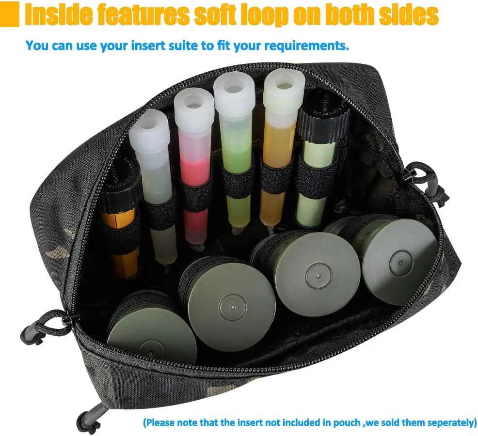 KRYDEX Tactical Drop Pouch Sub Abdominal Carrying Kit Bag Tactical Fanny Pack with Hook and Loop Panel for Tactical Vest Chest Rig (MCBK)