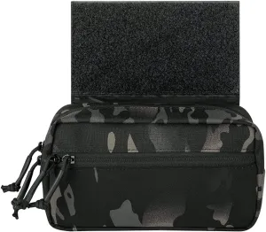 KRYDEX Tactical Drop Pouch Sub Abdominal Carrying Kit Bag Tactical Fanny Pack with Hook and Loop Panel for Tactical Vest Chest Rig (MCBK)