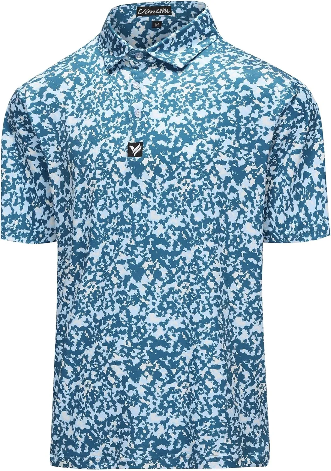 Mens Golf Polo Shirts Short Sleeve Dry Fit Performance Moisture Wicking Casual Print Collared Golf Shirts for Men