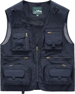 Men's Outdoor Fishing Work Safari Travel Photo Cargo Vest Outdoor Fishing Vest