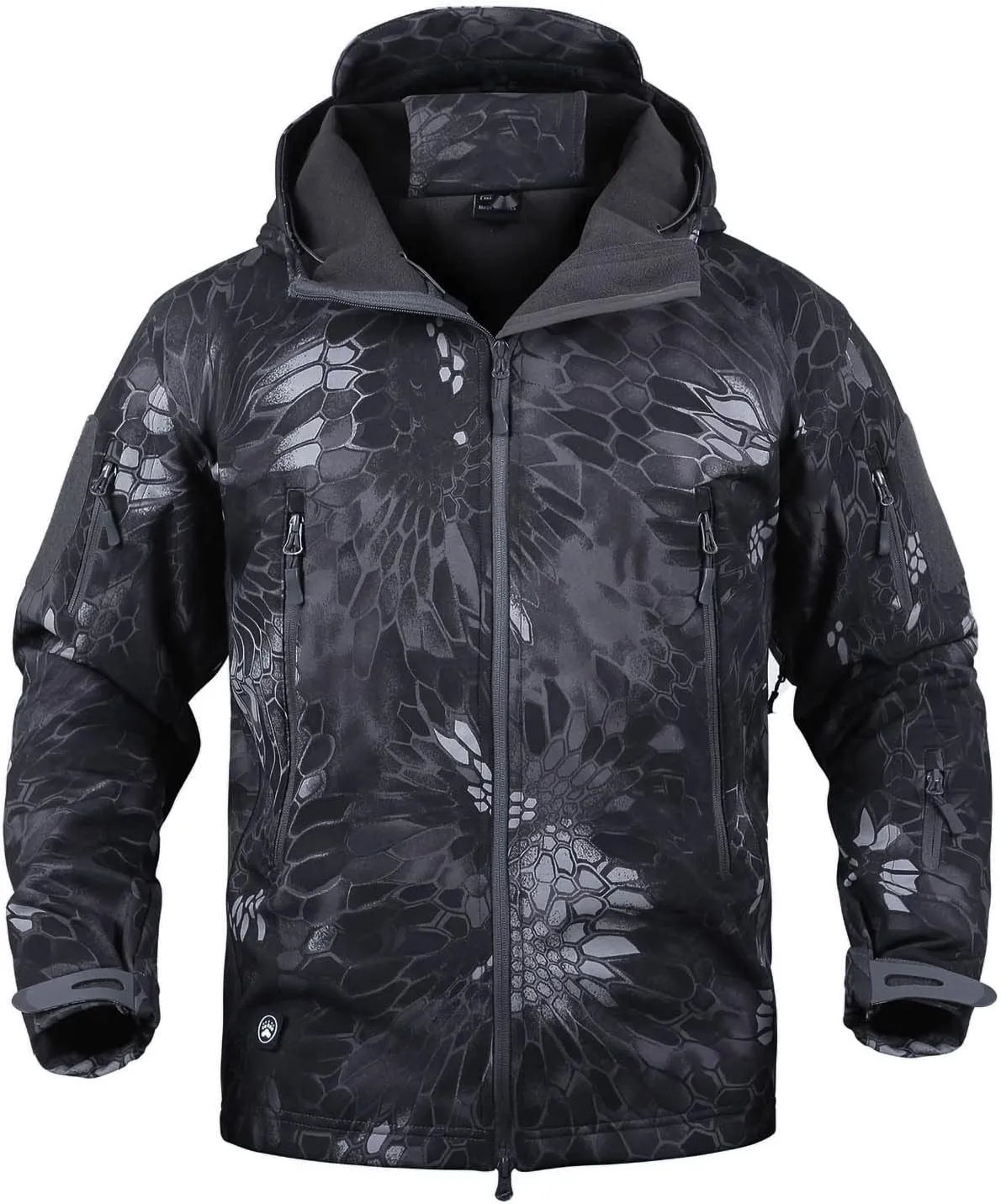 Men's Softshell Jacket Waterproof Fleece Hooded Outdoor Hunting Coat