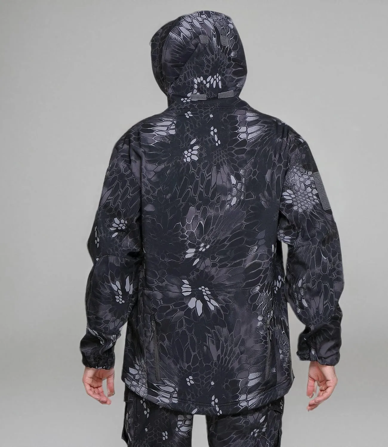 Men's Softshell Jacket Waterproof Fleece Hooded Outdoor Hunting Coat