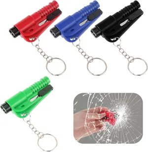 Molain 4 Pcs Car Window Breaker Tool Keychain,3 in 1 Glass Breaker and Seatbelt Cutter & Survival Whistle, Emergency Keychain Car Escape Tool Applicable to All Cars, Car Accessories
