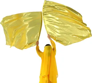 MUNAFIE Worship Flags with Flex Rods Angel Wing Dance Flags Church Dance Banner Gold