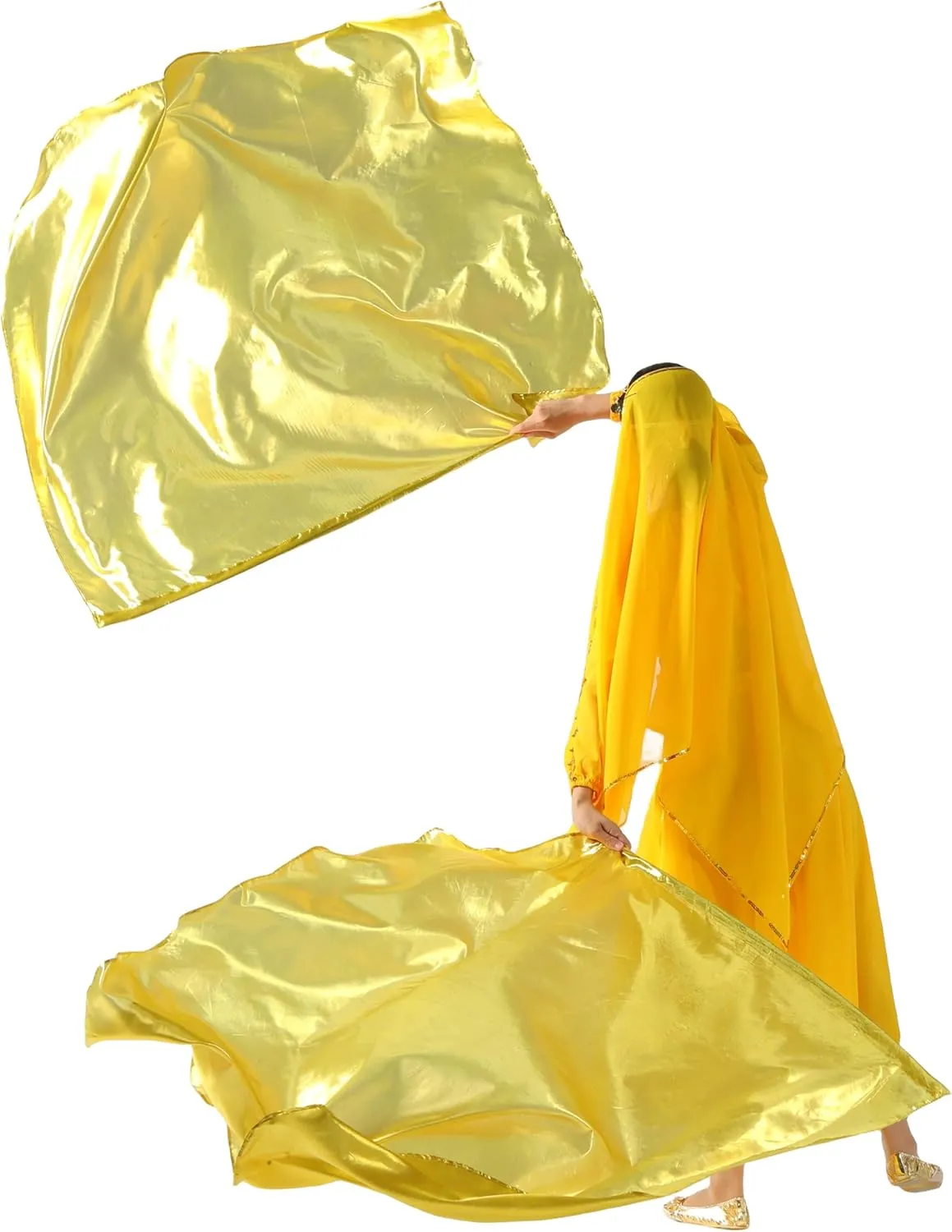 MUNAFIE Worship Flags with Flex Rods Angel Wing Dance Flags Church Dance Banner Gold
