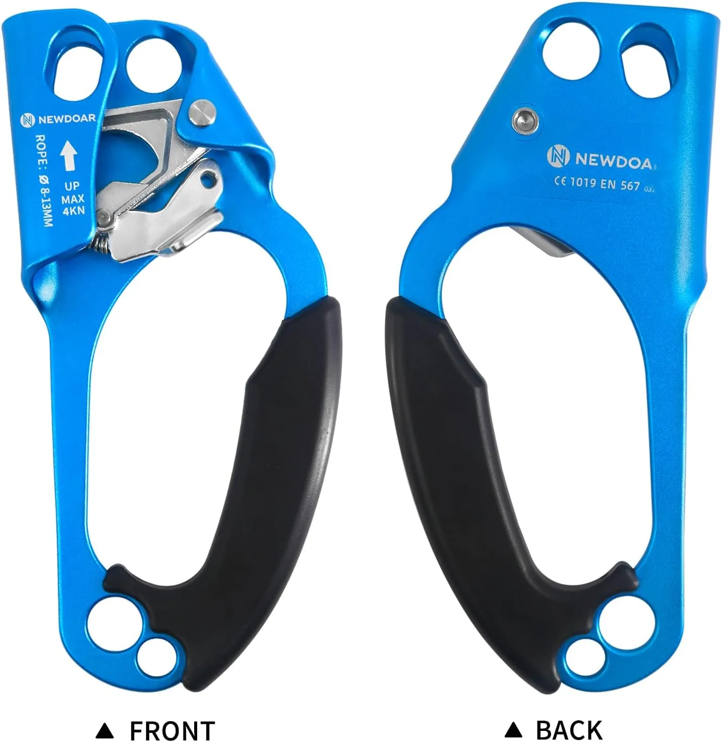 NewDoar UIAA & CE Certified Hand Ascender Rock Climbing Tree Arborist Rappelling Gear Equipment Rope Clamp for 8~13MM Rope