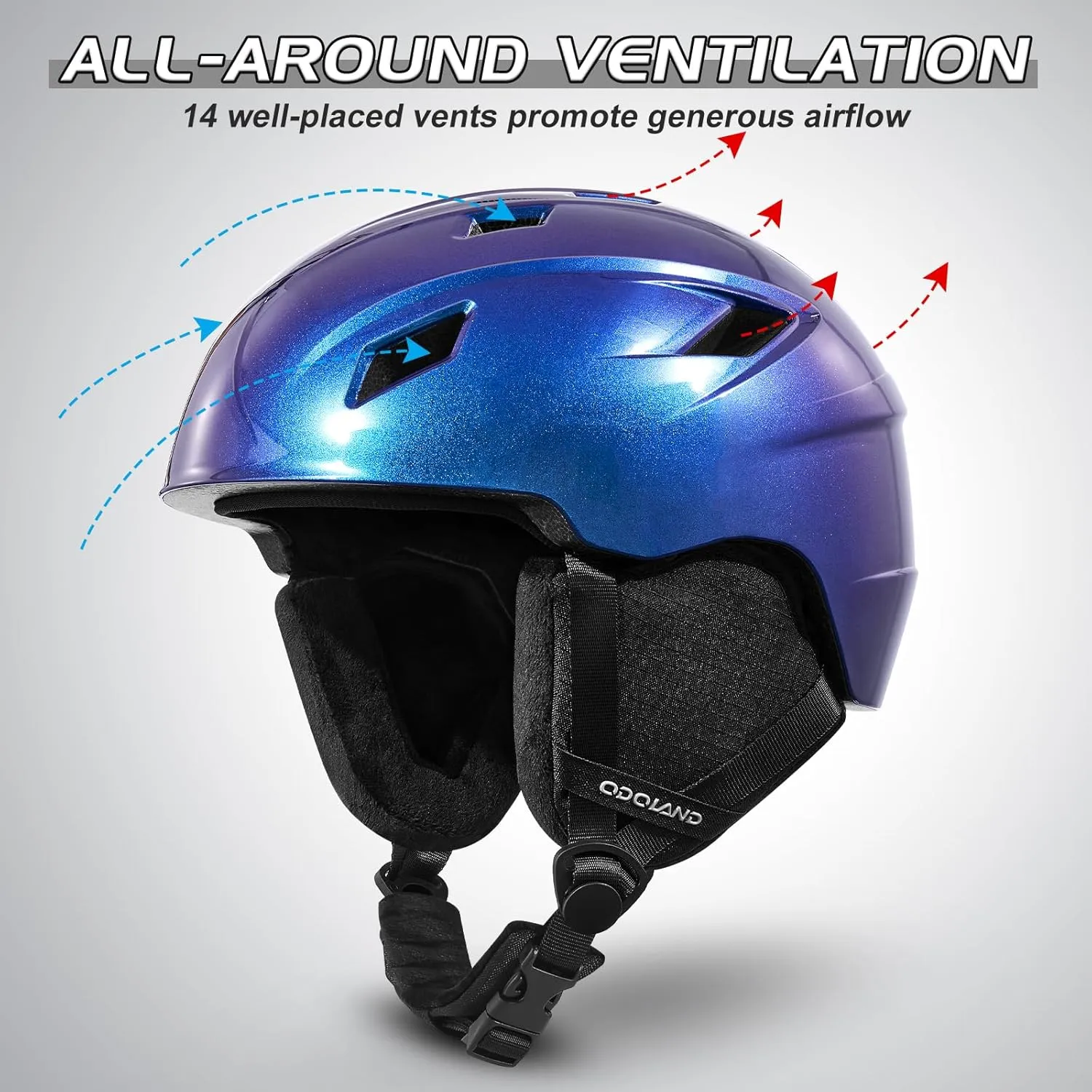 Odoland Ski Helmet and Goggles Set, Snowboard Helmet Glasses for Men, Women & Youth - Shockproof/Windproof Gear for Skiing, Snowboarding