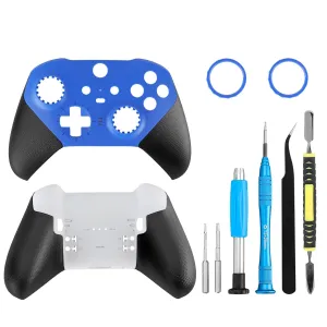 OEM Front and Back Housing Shell Replacement Kit for Xbox Elite Series 2 Controller - Includes Faceplate, Grip Cover, and Repair Tools (Blue)
