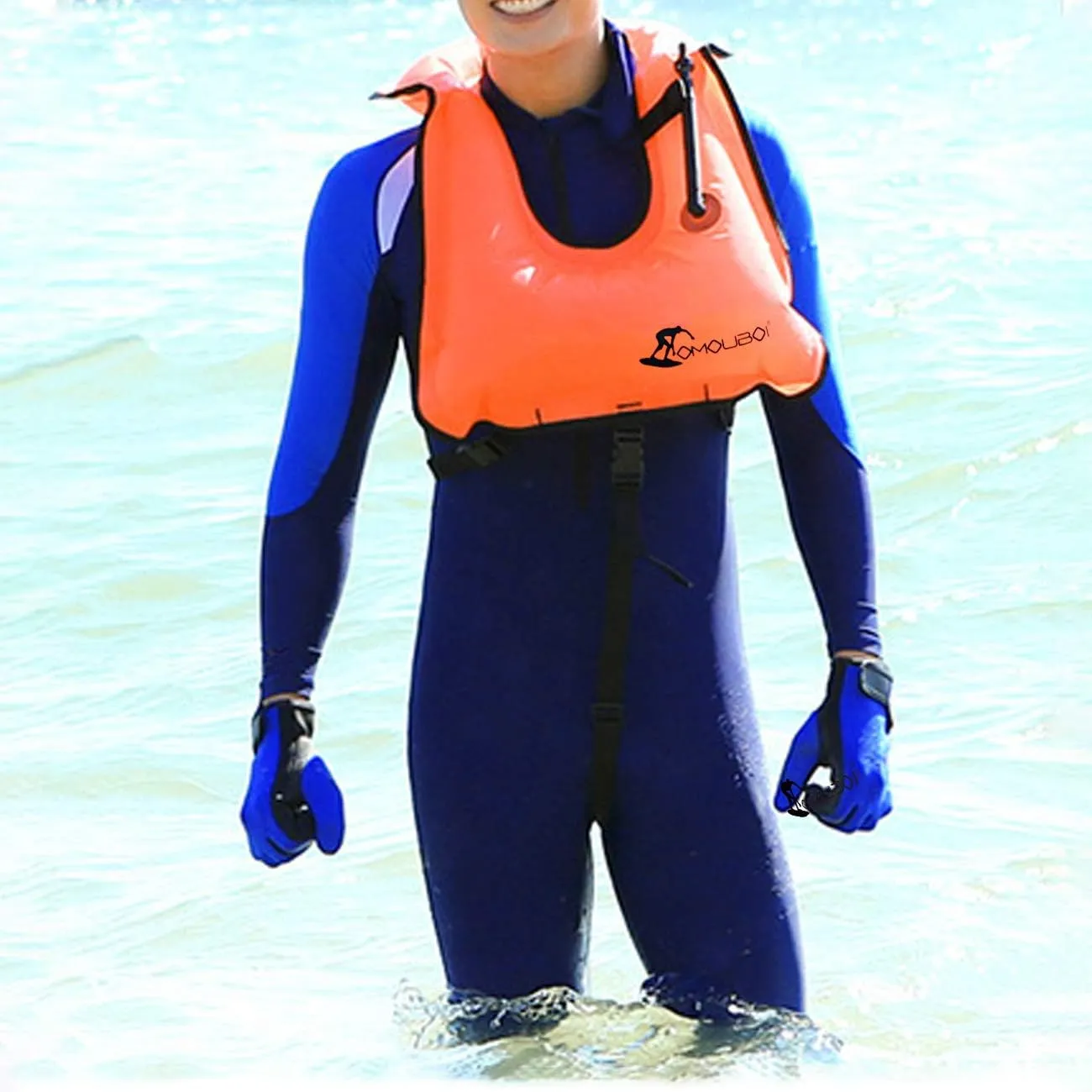 OMOUBOI Inflatable Snorkel Vest Kayak Swim Vest for Adults Snorkel Vests Inflatable Buoyancy Jacket Portable Diving Jackets Swimming Vests for Snorkeling Water Sports Beginner Adults-Only (96-220 lbs)