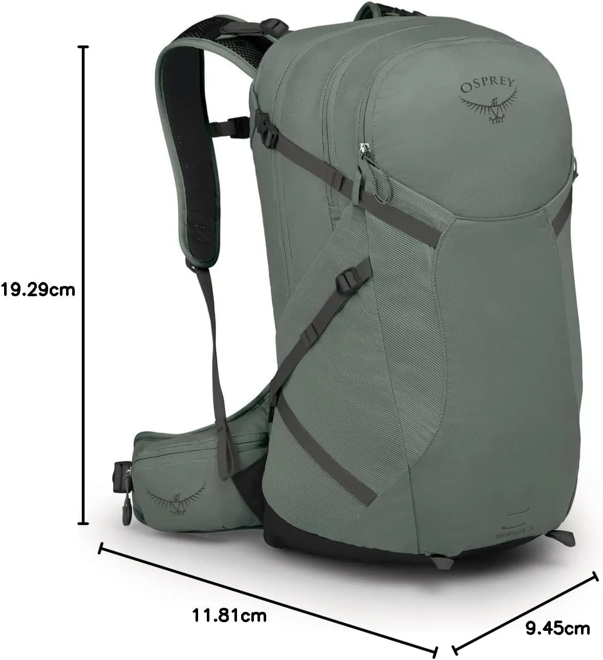 Osprey Sportlite 25L Unisex Hiking Backpack, Pine Leaf Green, S/M