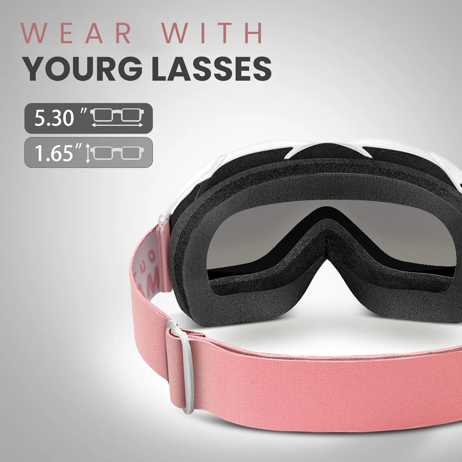OutdoorMaster OTG Ski Goggles - Over Glasses Ski/Snowboard Goggles for Men, Women & Youth - 100% UV Protection