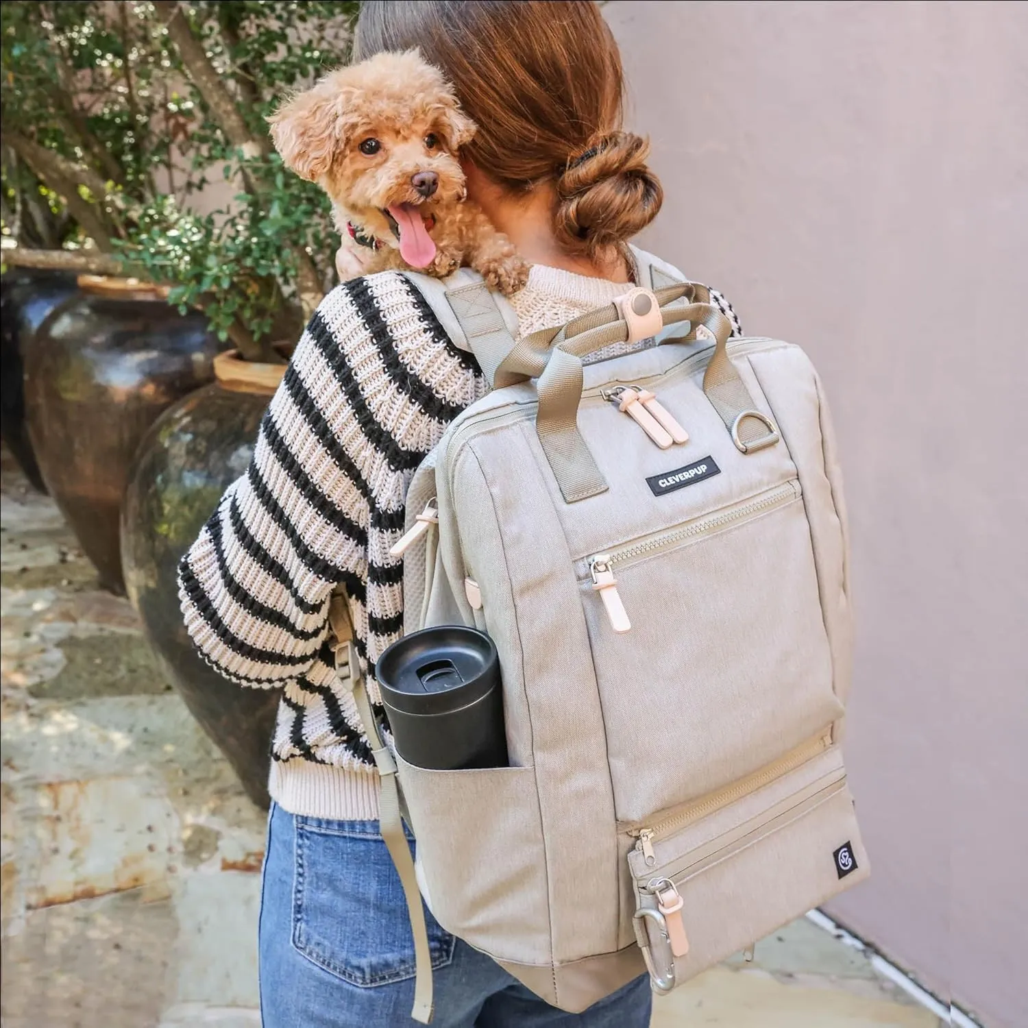 Porter 2-in-1 Dog Gear Backpack  Premium Dog Travel Bag with 10 Pockets, Zip-Off Treat Pouch, Leash Clip, Waterproof Pockets & Water Bottle Holder  Weekend, Hiking, Camping, Sand