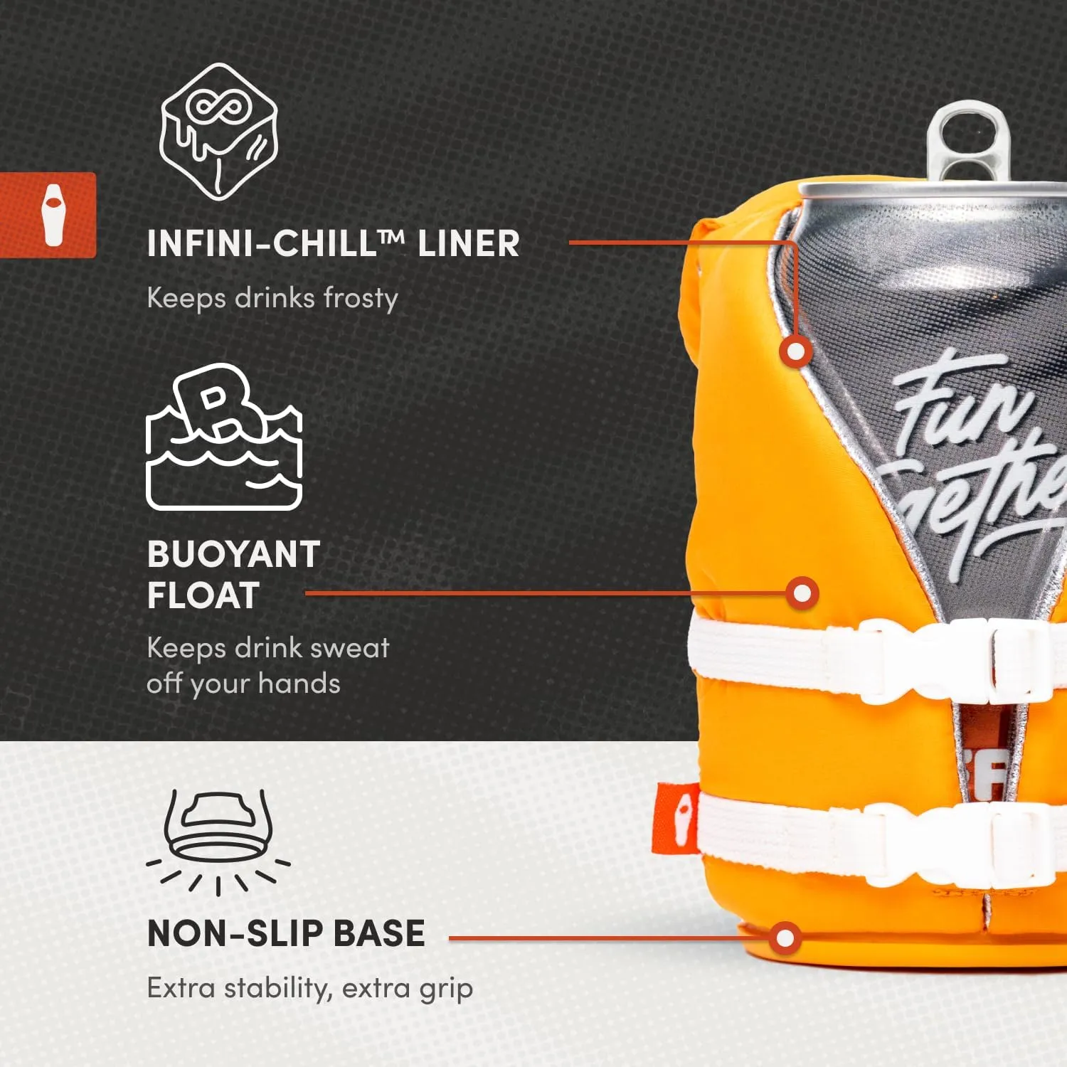 Puffin - The Buoy Life Vest - Insulated 12 oz Can Cooler I Beer Bottle & Soda Can Insulator, Keep Drinks and Beverages Cold (Varsity Blue)