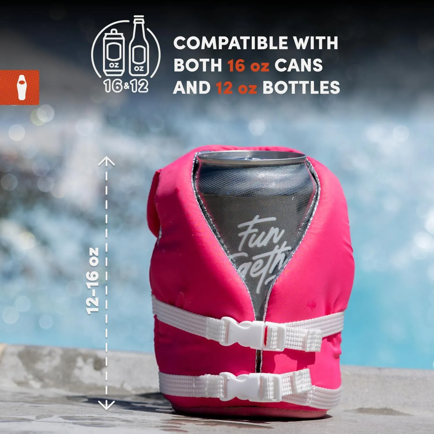 Puffin - The Buoy Life Vest - Insulated 12 oz Can Cooler I Beer Bottle & Soda Can Insulator, Keep Drinks and Beverages Cold (Varsity Blue)
