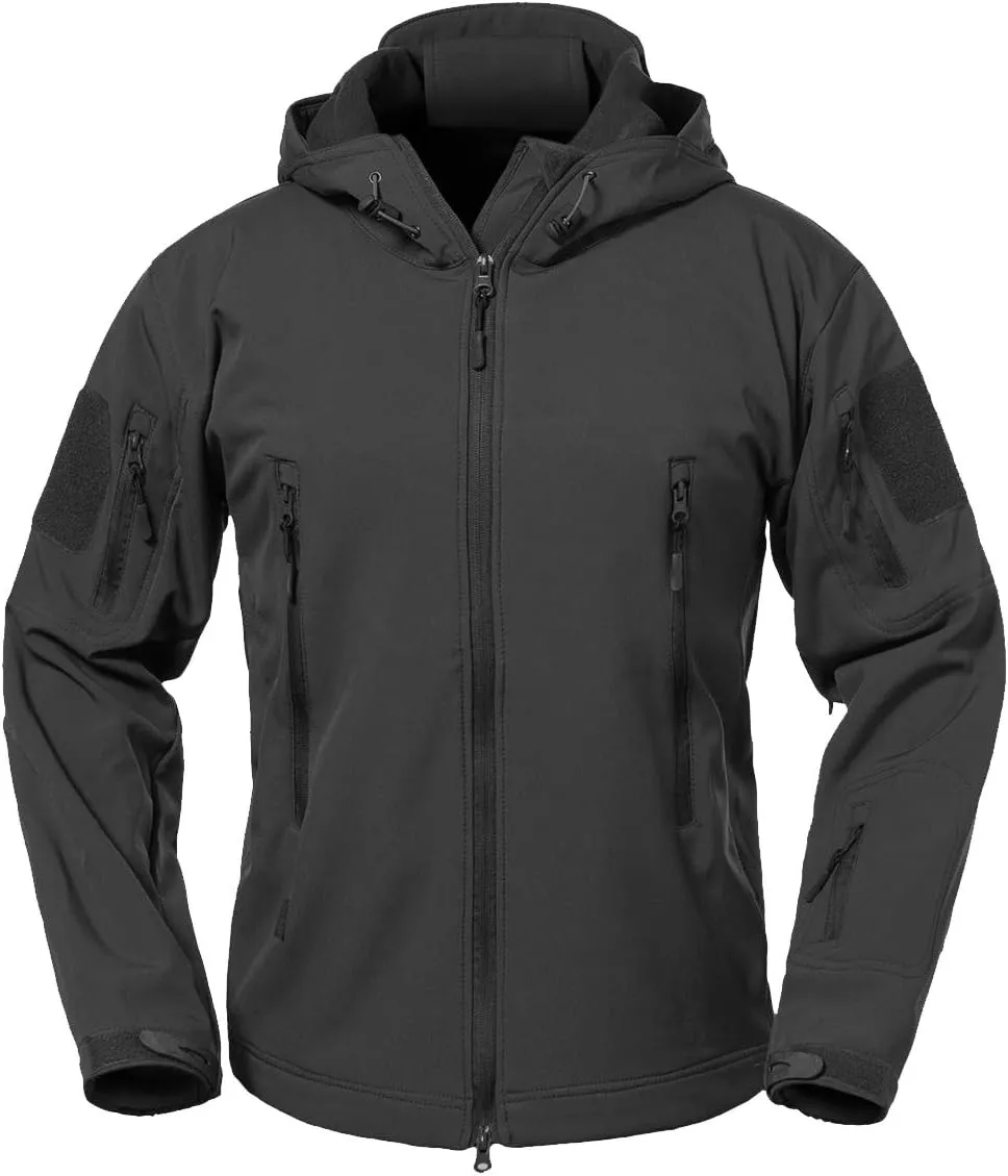 ReFire Gear Men's Soft Shell Military Tactical Jacket Outdoor Camouflage Hunting Fleece Hooded Coat