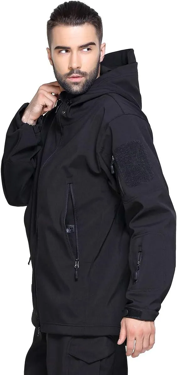 ReFire Gear Men's Soft Shell Military Tactical Jacket Outdoor Camouflage Hunting Fleece Hooded Coat