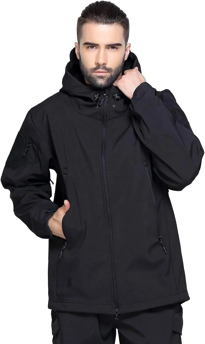 ReFire Gear Men's Soft Shell Military Tactical Jacket Outdoor Camouflage Hunting Fleece Hooded Coat
