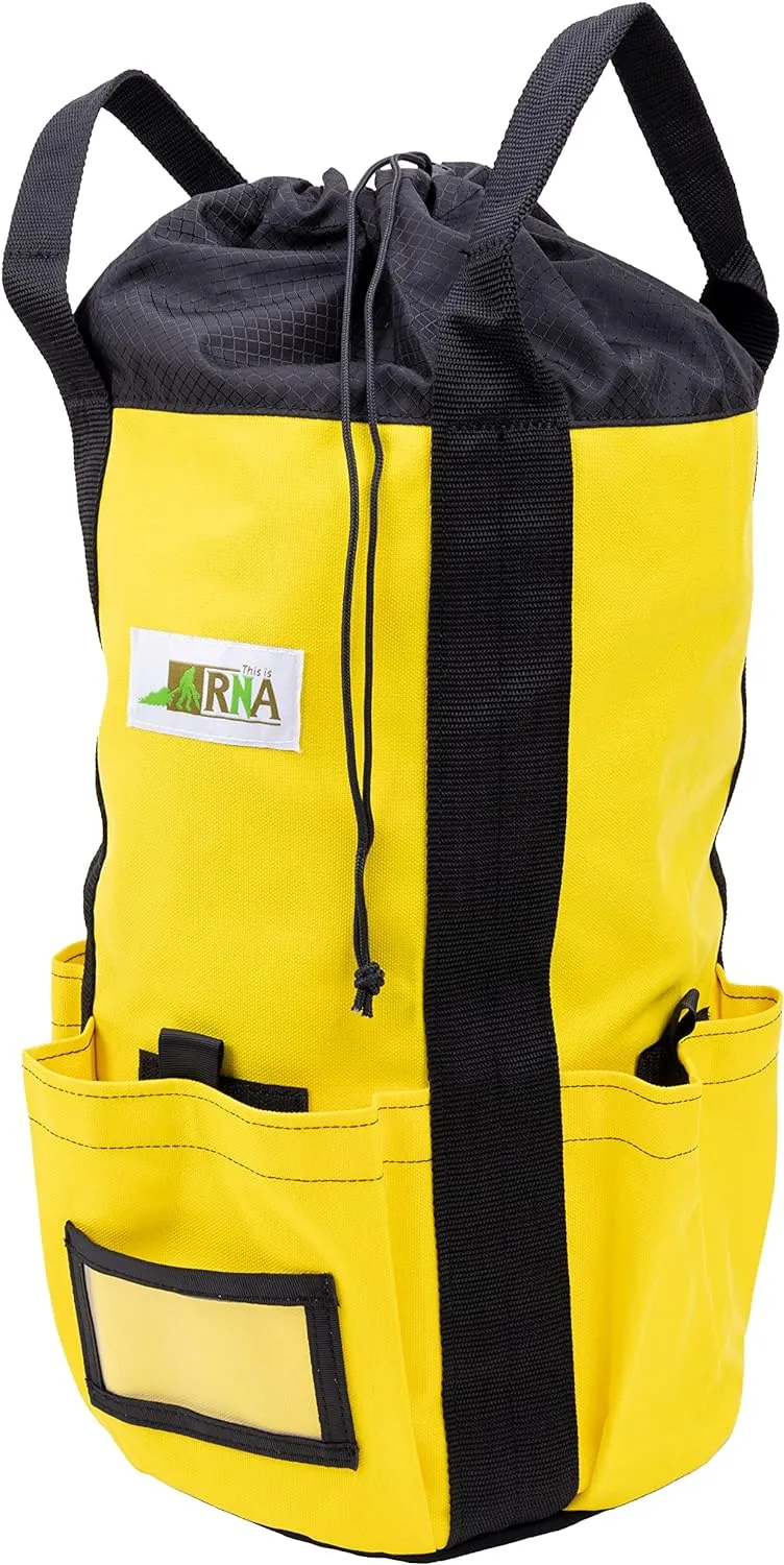 Rock-N-Rescue Arbor Rope Storage Bag - Rock and Tree Climbing Equipment, Arborist Gear, Bucket Style Backpack, Waterproof Nylon Material, Yellow, 150'