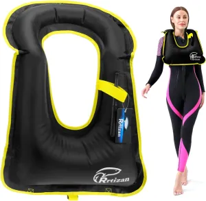Rrtizan Snorkel Vest, Adults Portable Inflatable Swim Vest Buoyancy Aid Swim Jackets for Men & Women