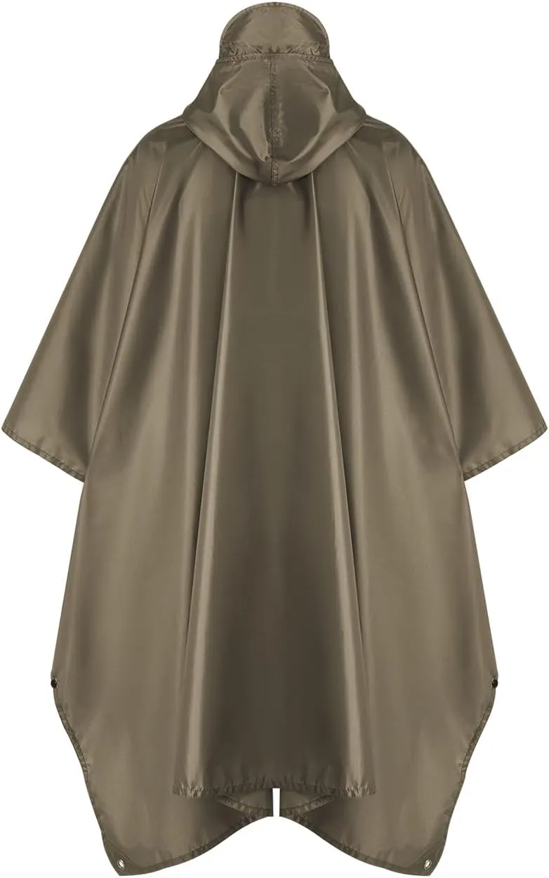 salamra Hooded Rain Poncho Waterproof Raincoat Jacket for Men/Women/Adults with Pocket