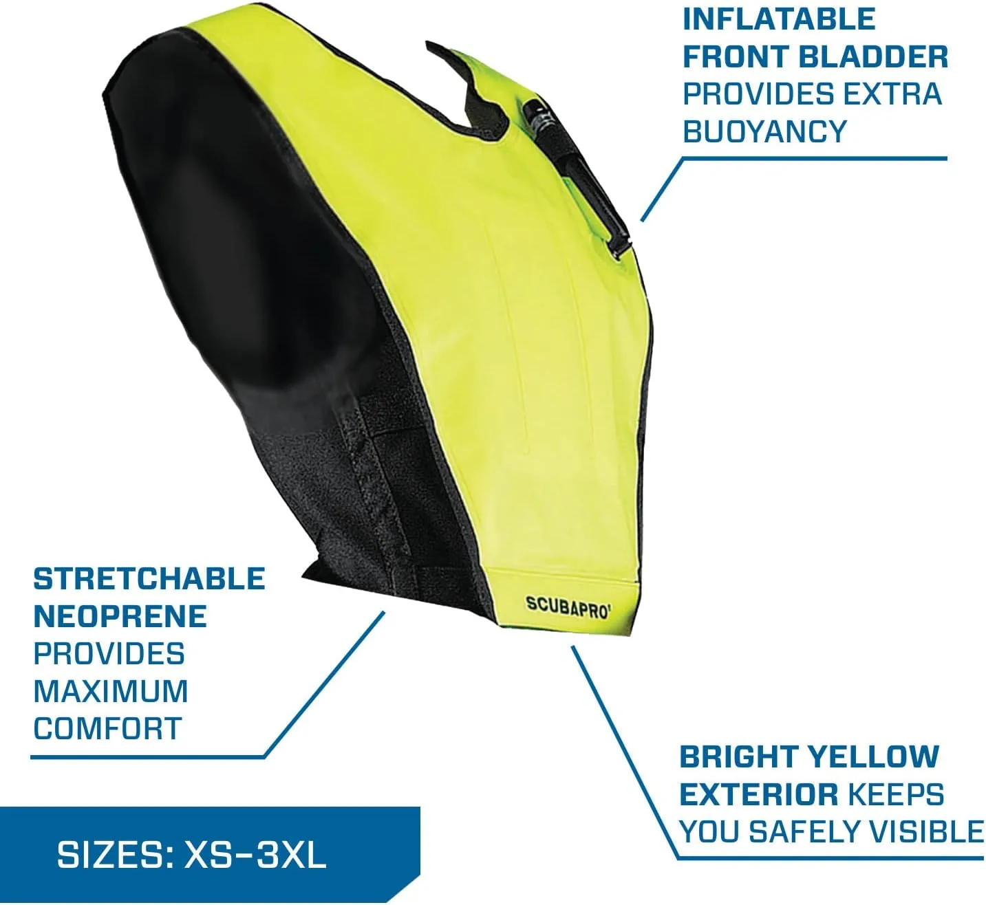 SCUBAPRO Cruiser Adult Diving Vest, Yellow/Black