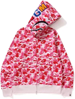 Shark Jaw Camo Jacket Hoodie Shark Mouth Sweatershirt Full Zip Up for Adults