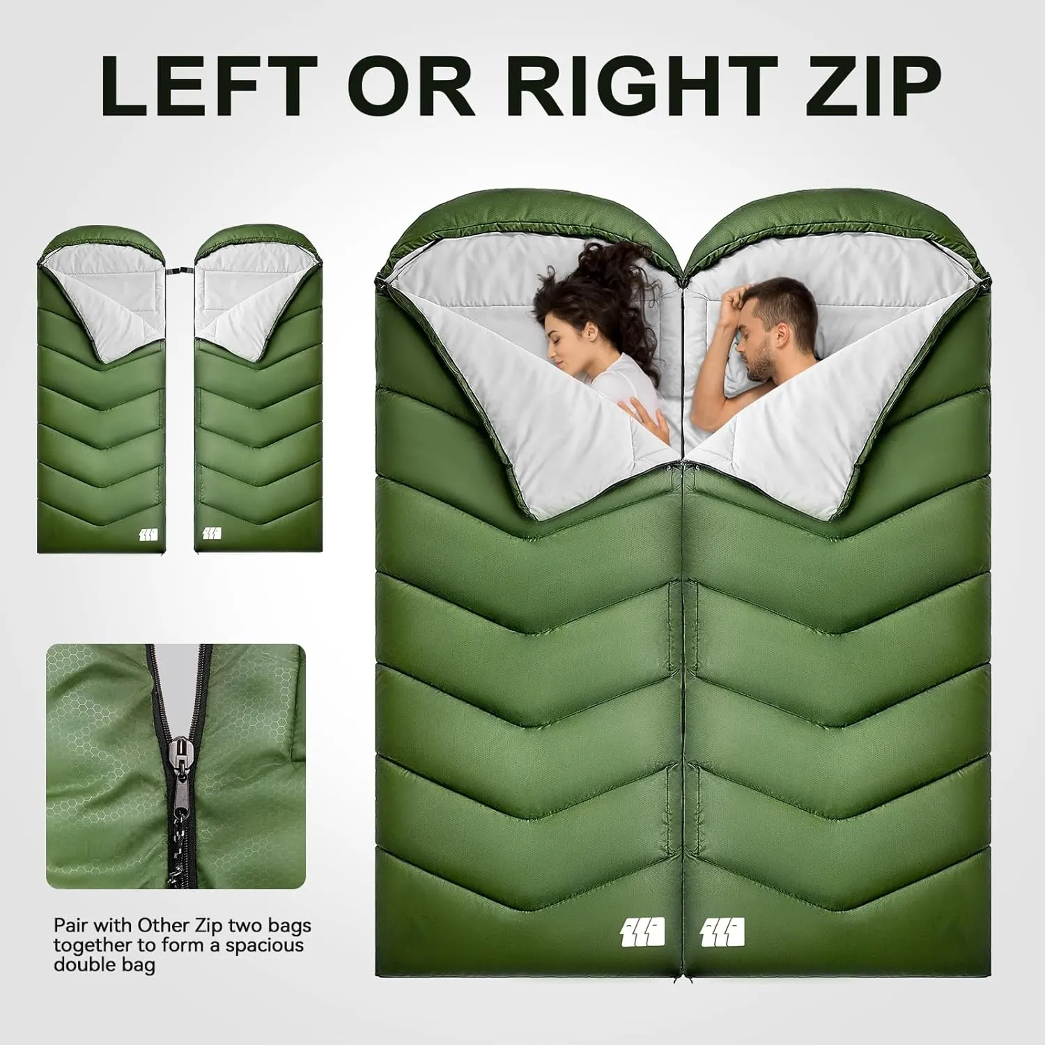 Sleeping Bags for Adults Warm Weather, Waterproof, Lightweight Backpacking Camping 3 Seasons Sleeping Bag with Compression Sack Camping Essentials Gear