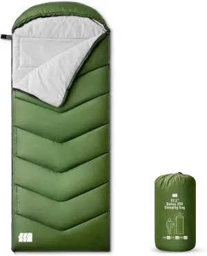 Sleeping Bags for Adults Warm Weather, Waterproof, Lightweight Backpacking Camping 3 Seasons Sleeping Bag with Compression Sack Camping Essentials Gear