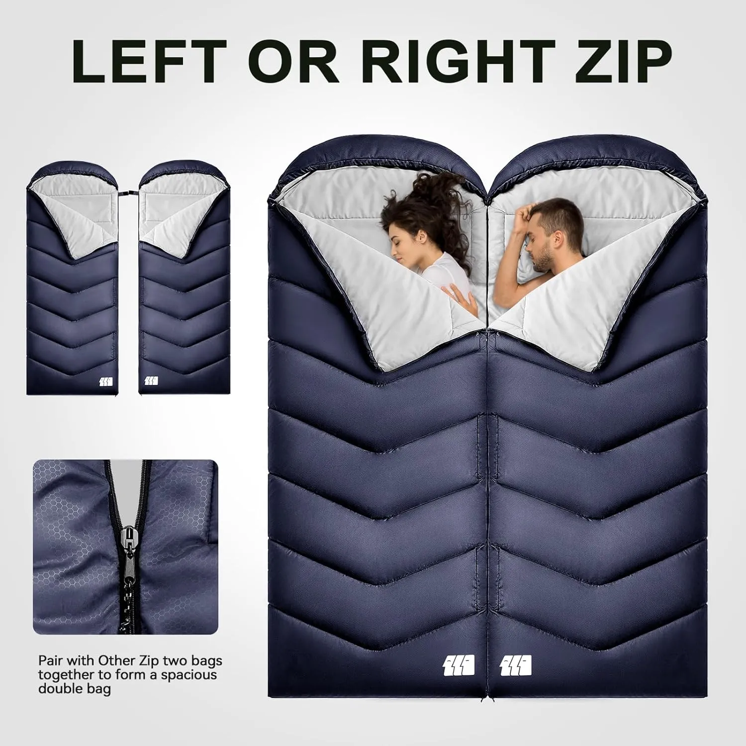 Sleeping Bags for Adults Warm Weather, Waterproof, Lightweight Backpacking Camping 3 Seasons Sleeping Bag with Compression Sack Camping Essentials Gear