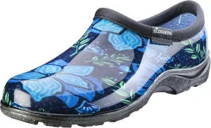Sloggers Original Waterproof Rain and Garden Shoe for Women Outdoor Slip-On Garden Clog - Made in The USA with Premium Comfort Insole and Arch Support - Blue Spring Surprise Print, Size 10