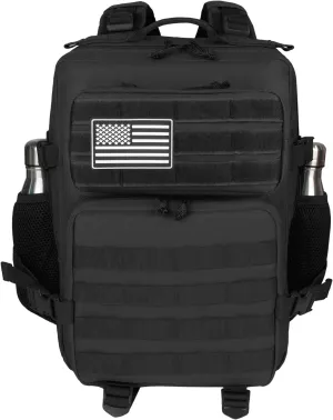 Small 25L Military Tactical Backpack For Men Woman Molle Army Pack Survival Bug Out Bag Hiking Rucksack Gym Backpacks With Bottle Holder Camping Outdoor Work Daypack Black