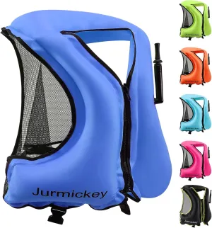 Snorkel Vest for Adults, Inflatable Snorkeling Vest for Men & Women, Portable Swim Jacket & Buoyancy Vest for Snorkeling, Swimming, Kayaking, Boating