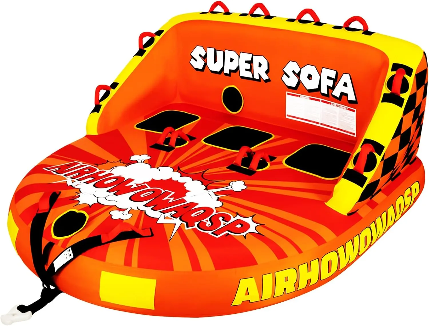 Super Sofa Towable Tubes for Boating 1-4 Person,Tubes for Boats,Inflatable Pull Boats/Boat Tube/Water Tube,Front&Back Tow Points with Heavy-Duty Thick Nylon Cover for Water Sports