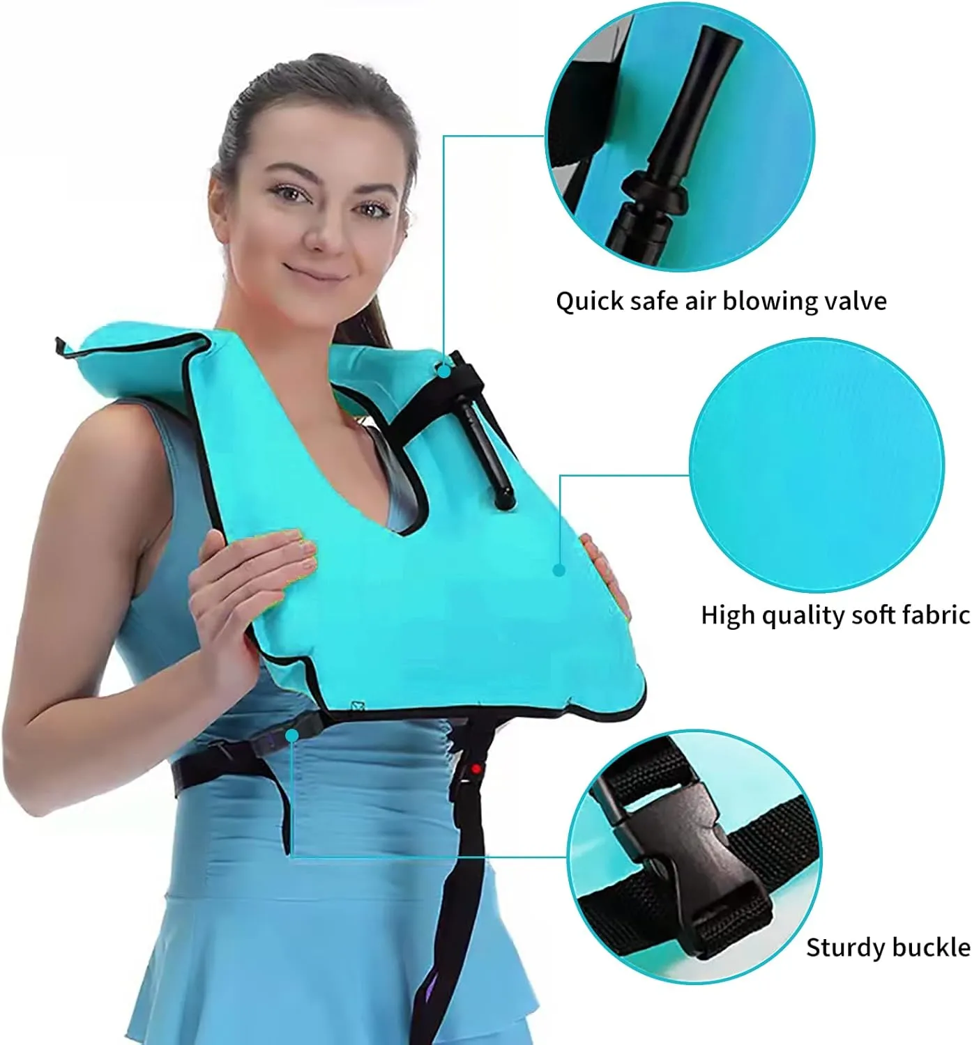 Swim Vest for Adults,Inflatable Buoyancy Vests-Portable Snorkel Vest for Diving Surfing Swimming Outdoor Water Sports
