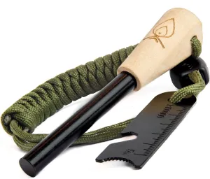 Texas Bushcraft Fire Starter - 3/8" Thick Ferro Rod with Striker and Paracord Wrist Lanyard  Waterproof Flint Fire Steel Survival Lighter for Your Camping, Hiking and Backpacking Gear