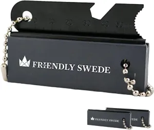 The Friendly Swede Magnesium Fire Starter Kit 3-Pack  Flint and Steel Fire Starter Survival Tool; Weatherproof Firestarter for Camping, Hiking & BBQs; Flint and Steel Magnesium Bar; 6-in-1 Striker