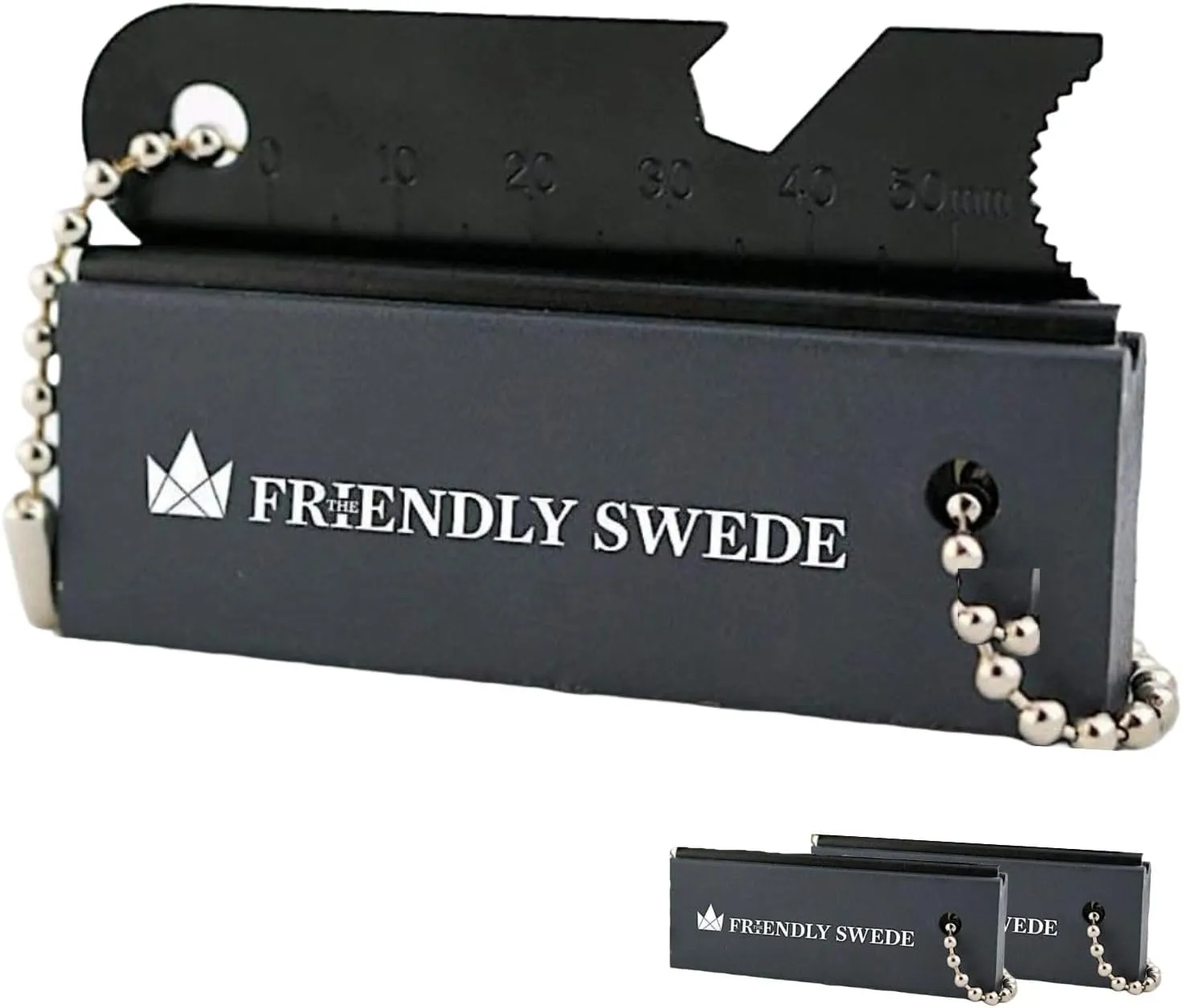 The Friendly Swede Magnesium Fire Starter Kit 3-Pack  Flint and Steel Fire Starter Survival Tool; Weatherproof Firestarter for Camping, Hiking & BBQs; Flint and Steel Magnesium Bar; 6-in-1 Striker