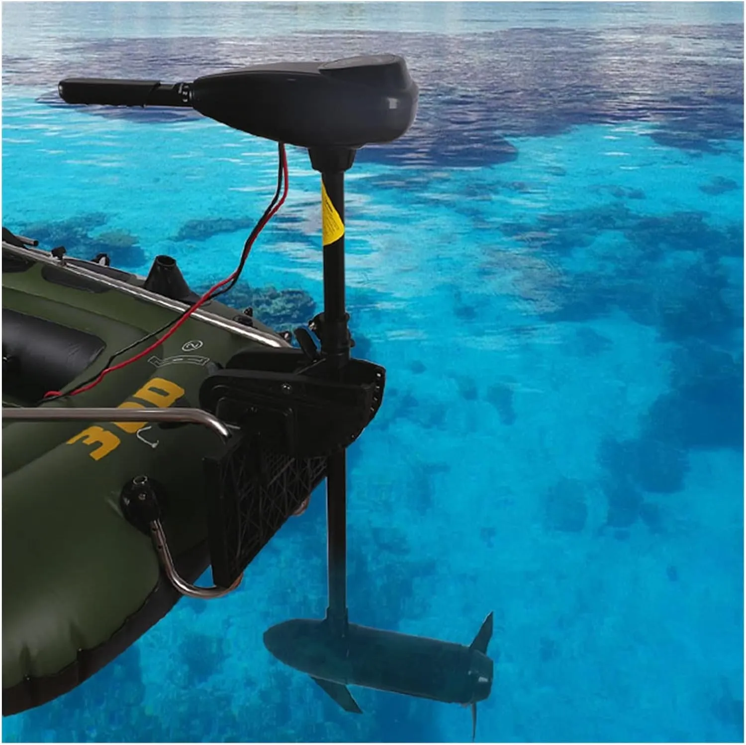 Trolling Motor,Outboard Motor, Boat Electric Trolling Motor Engine By DC Battery Driven Propeller Fishing Inflatable Boat Dinghy Raft Sea Salt for Kayak, Inflatable Fishing Boats(12V-65 LBS)