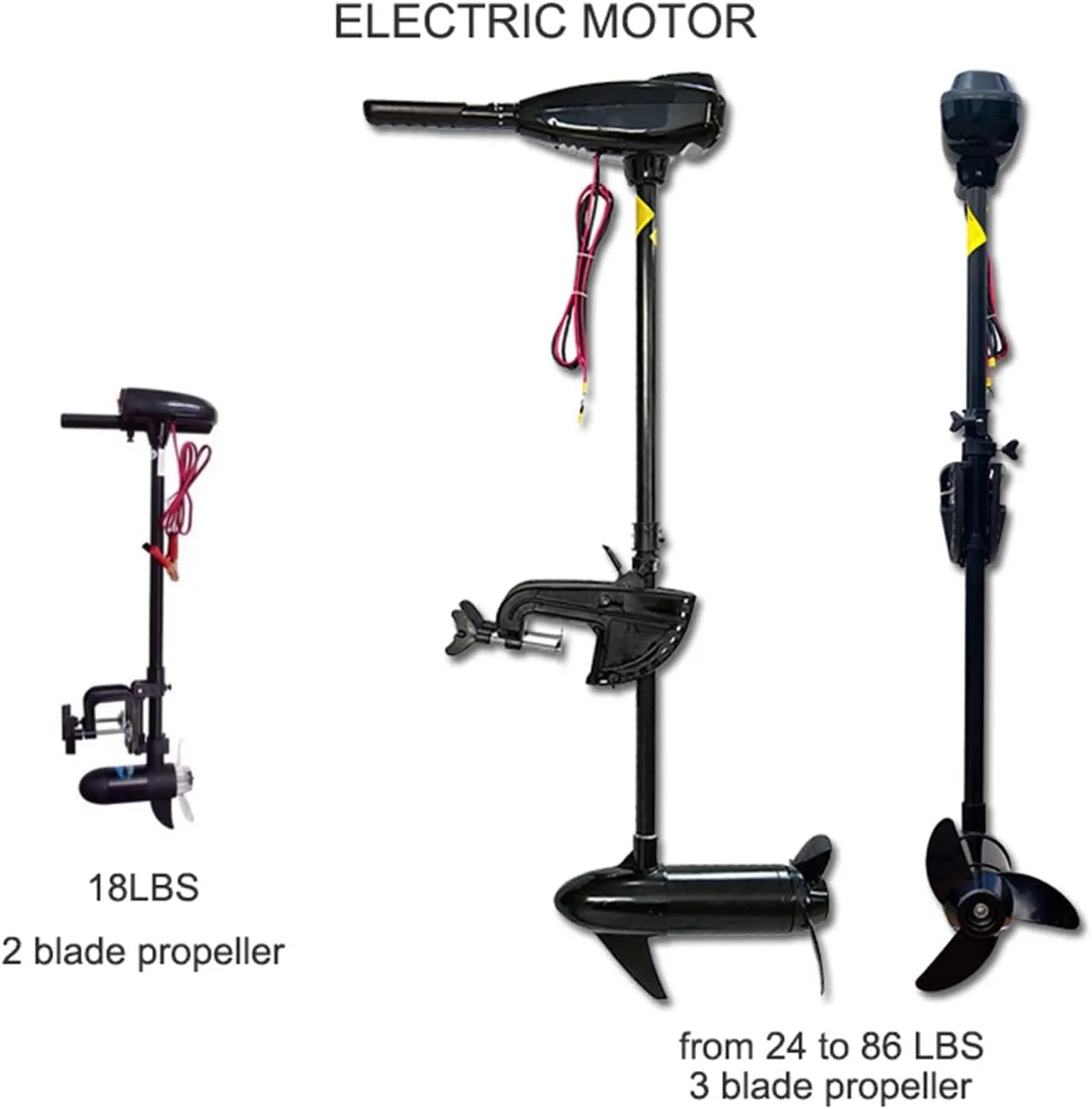 Trolling Motor,Outboard Motor, Boat Electric Trolling Motor Engine By DC Battery Driven Propeller Fishing Inflatable Boat Dinghy Raft Sea Salt for Kayak, Inflatable Fishing Boats(12V-65 LBS)