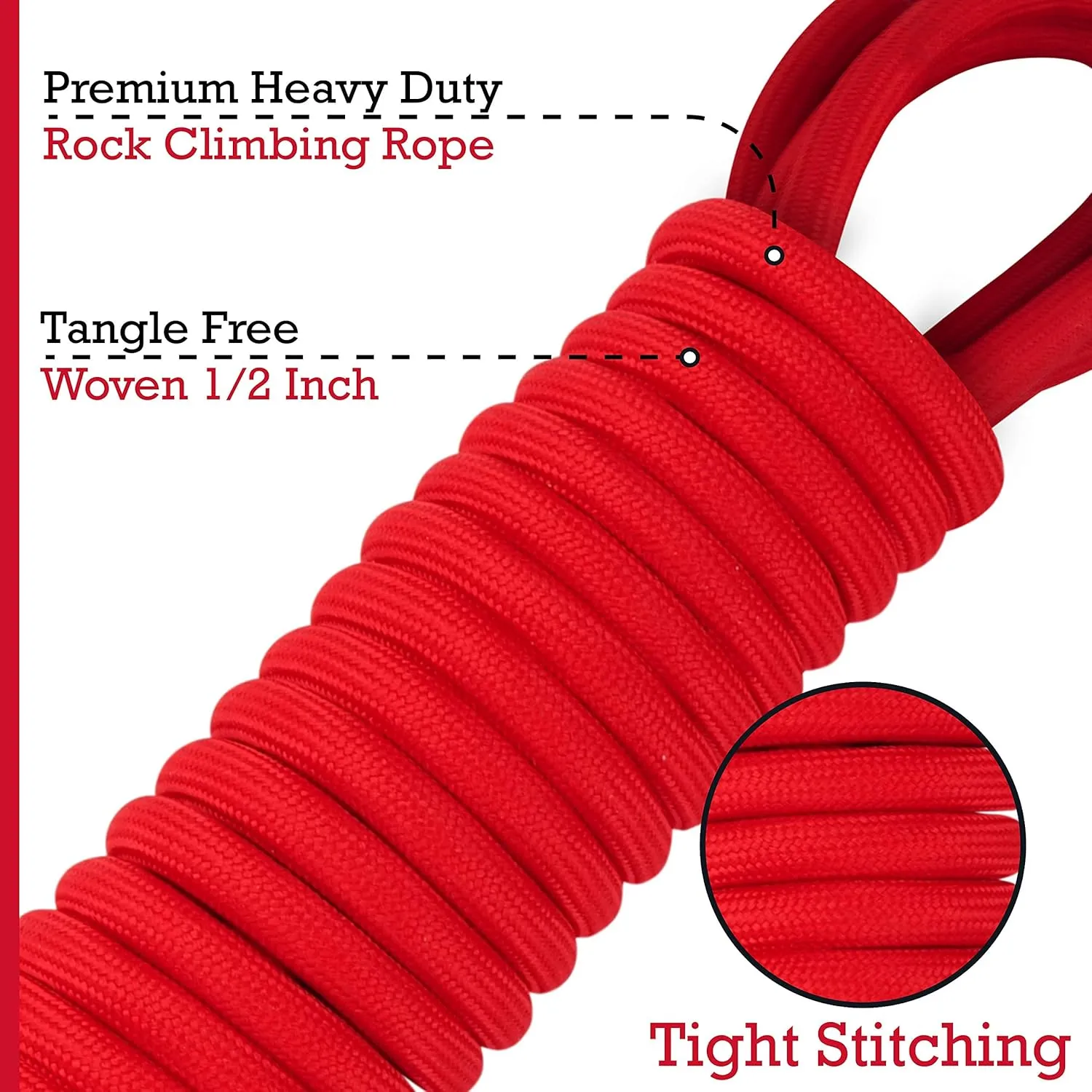 Tuff Pupper Heavy Duty 30 Foot Long Rope Leash for Dogs | Dog Recall Training Lead | High Visibility Strong Climbing Rope Leash | Hand or Waist Worn | Stainless Steel 360 Clips for Tangle Free Use