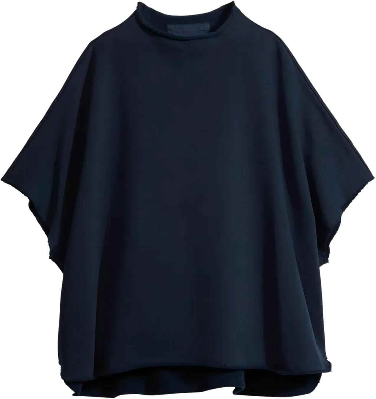 VAOYIU Women's Oversized Funnel Neck Tops 3/4 Batwing Sleeve Capelet Casual Travel Pullover Sweatshirts