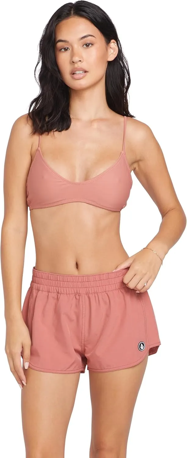 Volcom Women's Standard Simply Solid 2-inch Swim Surf Boardshort