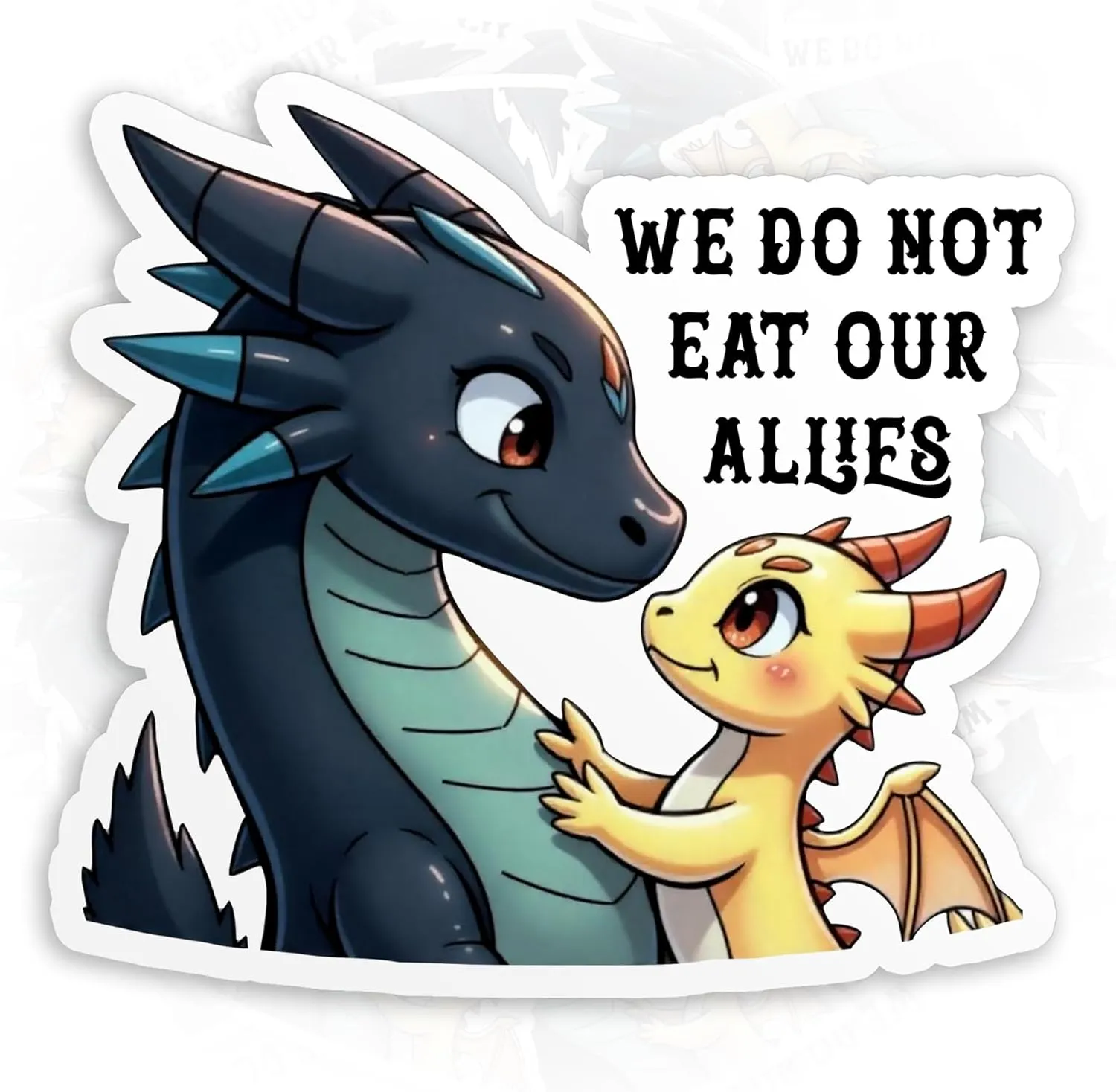 We Do Not Eat Our Allies Sticker Bookish Stickers Book Lover Dragon Waterproof Die-Cut Vinyl Laptop, Water Bottle, Funny Car Birthday Gifts for Her Him