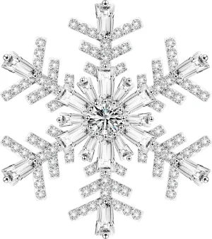 Wedding Elegant Mother Flower Brooch Pin Snowflakes Full Prong CZ Pendant Full Crystals Broche for Women Gift