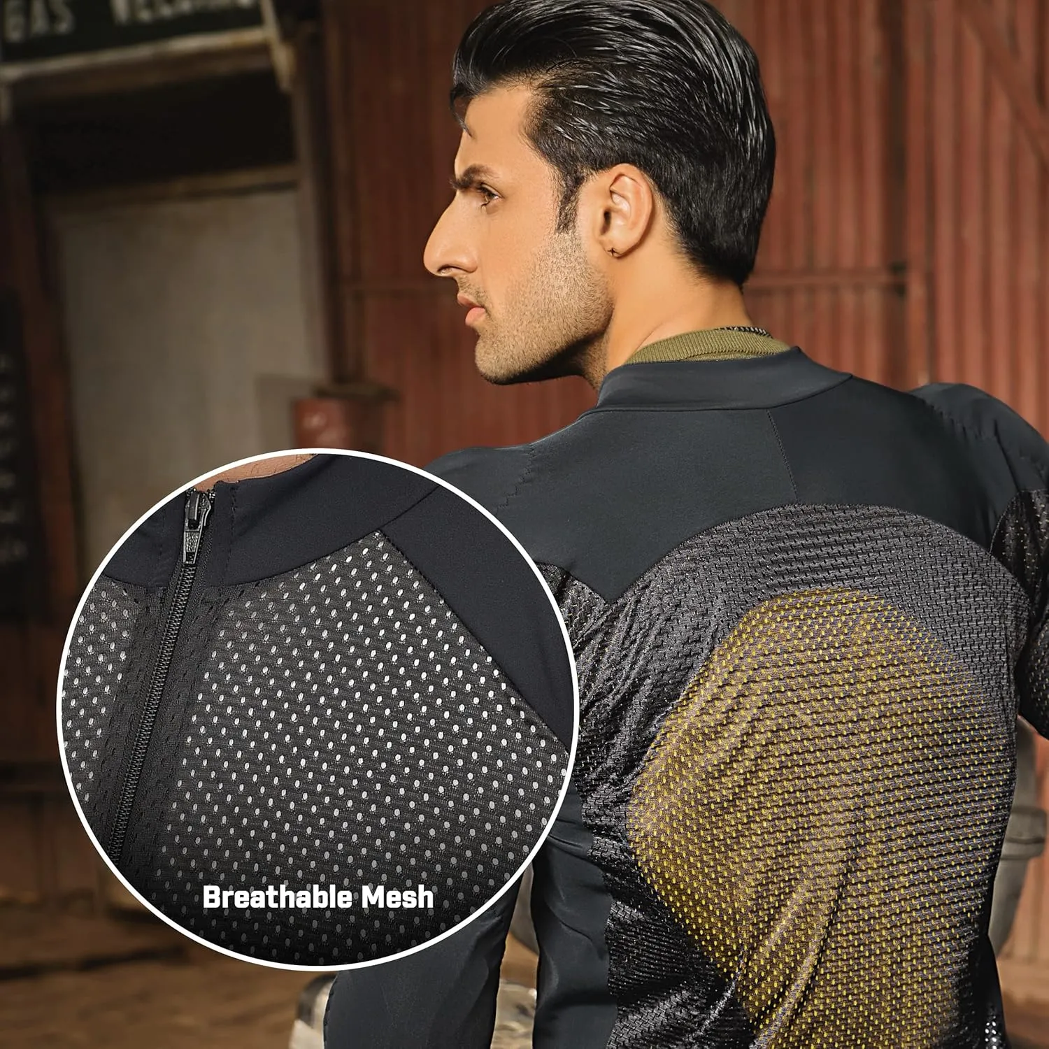 WICKED STOCK Mesh Armored Motorcycle Shirt - CE Level 2 Unisex Motorcycle Protective Shirt for Summer with Removable Padding